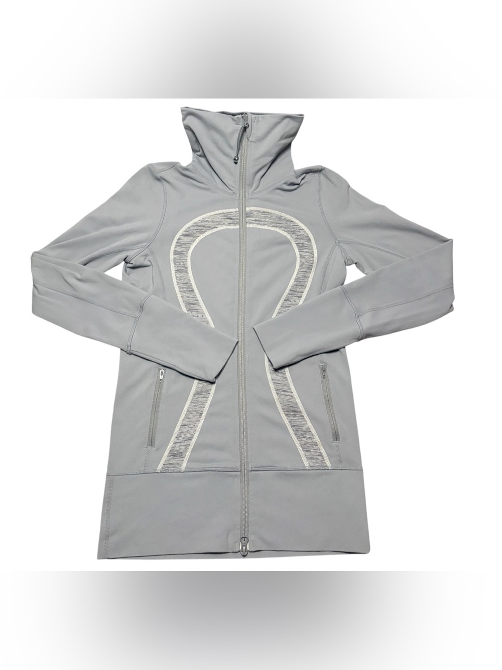 Lululemon Gray Define In Stride Nulu Full Zip High Neck Jacket Size 4